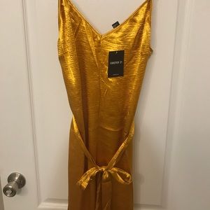 Forever 21 Gold Silk Jumpsuit!